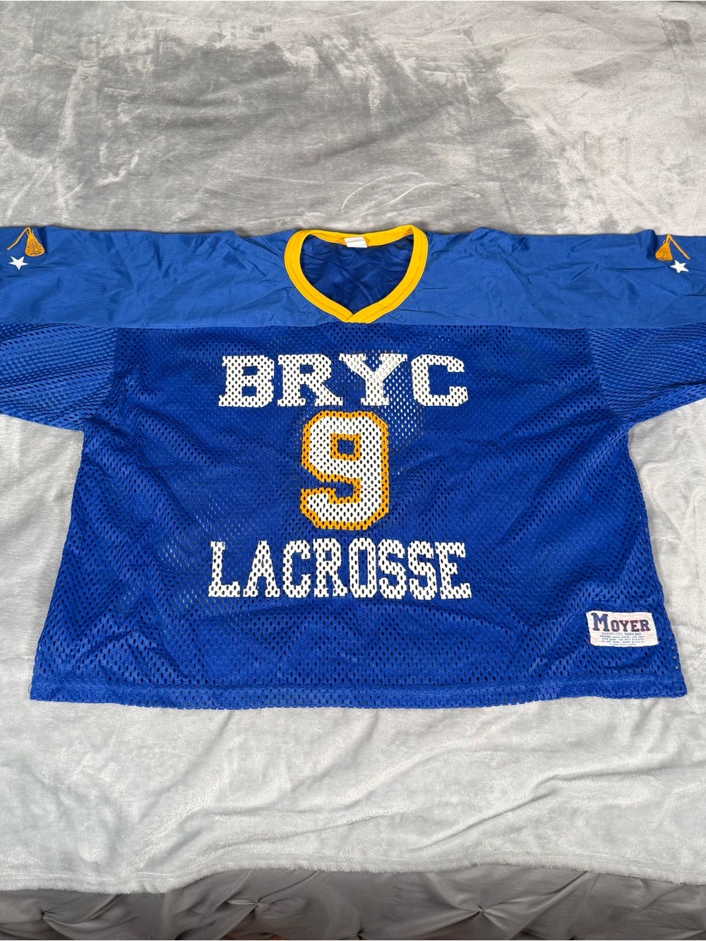 Vintage Bryc Lacrosse Jersey Mens XL Boxy Fit Mesh Cropped Made In USA 90s